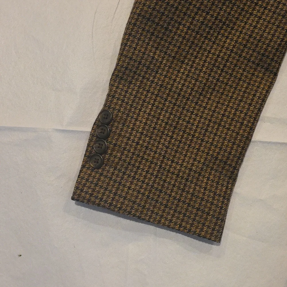 Ralph Lauren Men's Wool/Cashmere Houndstooth Sport‎ Coat Brown 42L